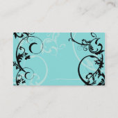 Carte Mariage Turquoise Black Swirl Flourdissante (Dos)