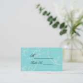 Carte Mariage Turquoise Black Swirl Flourdissante (Debout devant)