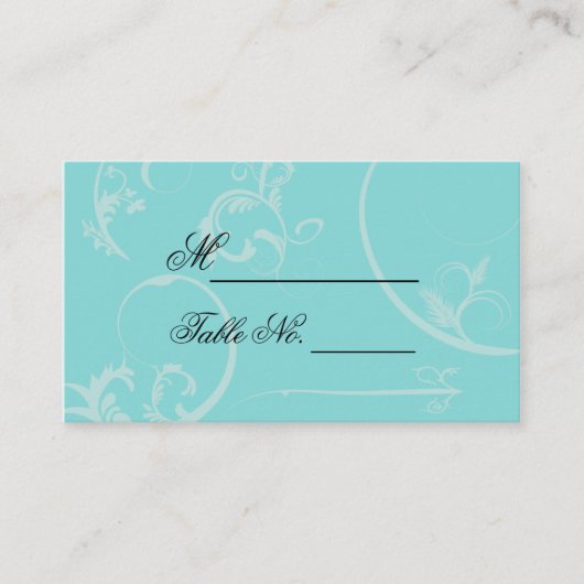 Carte Mariage Turquoise Black Swirl Flourdissante (Devant)