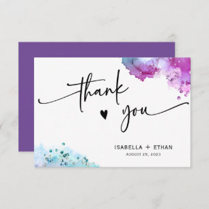 Carte Mariage Turquoise violet