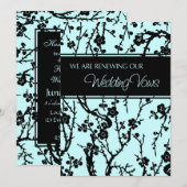 Carte Mariage Turquoise Vow Renewal Invitation Car (Devant / Derrière)