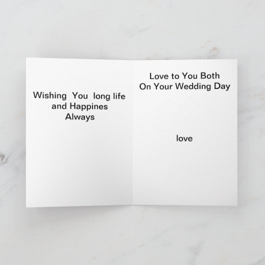 CARTE mariage UN MESSAGE SIMPLE ET SINCÈRE (Intérieur)