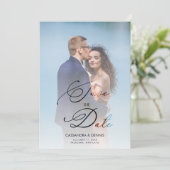 Carte Mariage Vellum Transparence Effet Script photo (Debout devant)