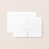 Carte Mariage Véritable Argent Foil (Derrière avec enveloppe)