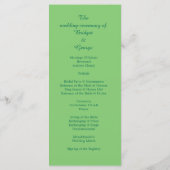 Carte mariage vert émeraude menu & programme (Dos)