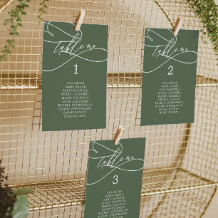 Carte Mariage vert SOPHIA Olive Carte de siège