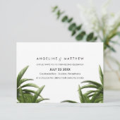 Carte Mariage verte Tropical Palm Tree (Debout devant)