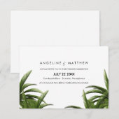 Carte Mariage verte Tropical Palm Tree (Devant / Derrière)