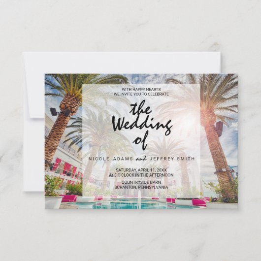Carte Mariage verte Tropical Palm Tree (Devant)