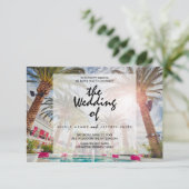 Carte Mariage verte Tropical Palm Tree (Debout devant)