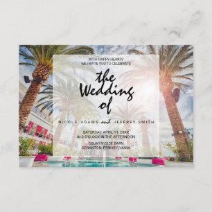 Carte Mariage verte Tropical Palm Tree