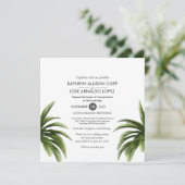 Carte Mariage verte Tropical Palm Tree (Debout devant)
