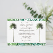 Carte Mariage verte Tropical Palm Tree (Debout devant)