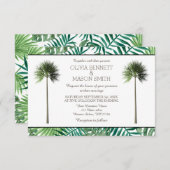Carte Mariage verte Tropical Palm Tree (Devant / Derrière)