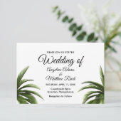 Carte Mariage verte Tropical Palm Tree (Debout devant)