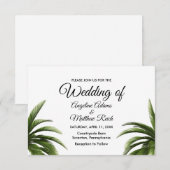 Carte Mariage verte Tropical Palm Tree (Devant / Derrière)