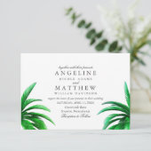 Carte Mariage verte Tropical Palm Tree (Debout devant)