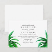 Carte Mariage verte Tropical Palm Tree (Devant / Derrière)