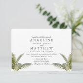 Carte Mariage verte Tropical Palm Tree (Debout devant)