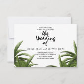 Carte Mariage verte Tropical Palm Tree (Devant)
