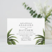 Carte Mariage verte Tropical Palm Tree (Debout devant)