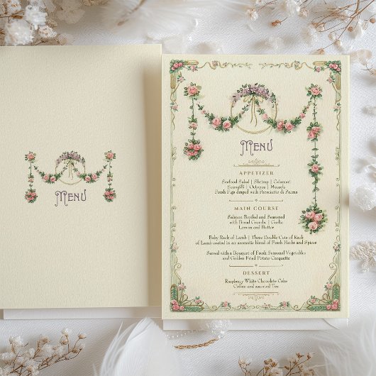 Carte Mariage Victorian Menu Dinner Card