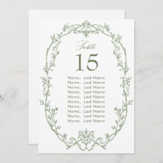 Carte Mariage Victorian Sage Green