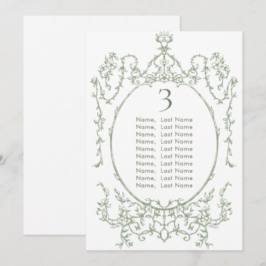 Carte Mariage Victorian Sage Green (Devant / Derrière)