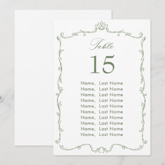 Carte Mariage Victorian Sage Green