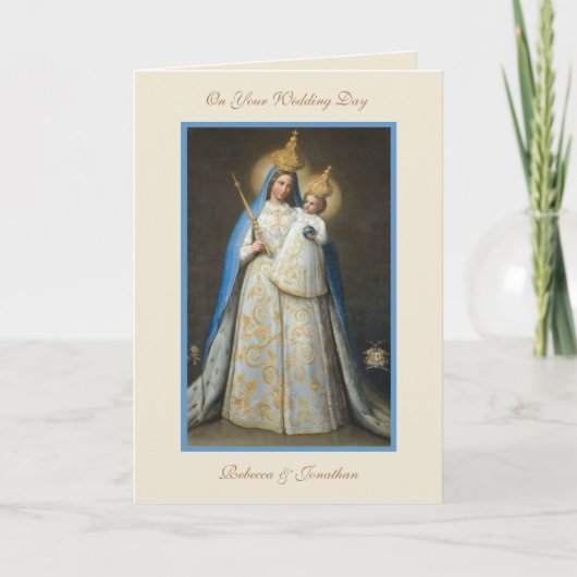 Carte Mariage Vierge Marie Jésus Prière religieuse (Devant)