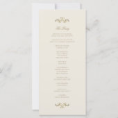 Carte Mariage vintage baroque or élégant (Dos)