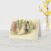 Carte Mariage vintage de porcs (Fleur jaune)