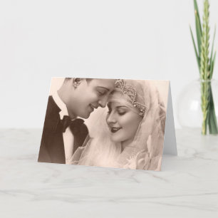 Carte Mariage vintage mariée et chambre