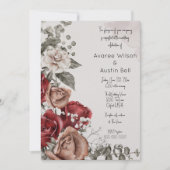 Carte Mariage vintage Red Roses (Devant)