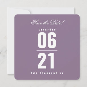 Carte Mariage violet solide Sunset Enregistrer la date