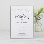 Carte Mariage virtuel blanc Argent noir (Debout devant)