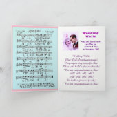 Carte Mariage Waltz. La chanson est en version anglaise (Intérieur)