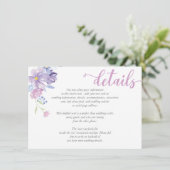 Carte Mariage Watercolor Floral Peony - Détails (Debout devant)
