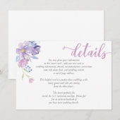 Carte Mariage Watercolor Floral Peony - Détails (Devant / Derrière)