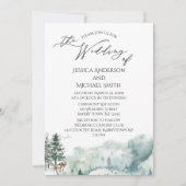 Carte Mariage Watercolor Woodland Forest (Devant)