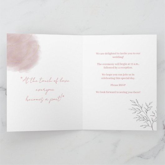 Carte Mariage Wedding Romantic Blush (Intérieur)