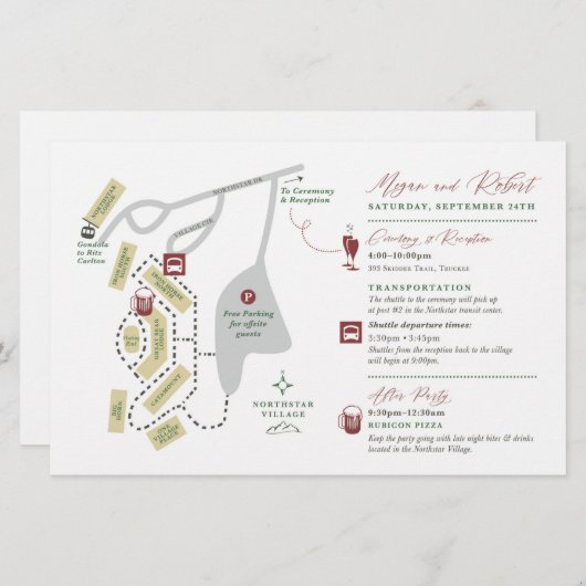 Carte mariage Weekend - POUR MEGAN (Devant / Derrière)