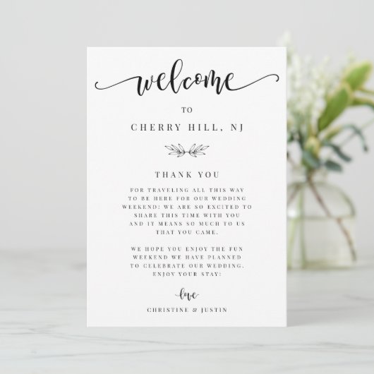 Carte Mariage Weekend Welcome and Itinercard (Debout devant)