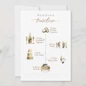 Carte Mariage Welcome and Timeline Card White and Gold (Devant)