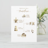 Carte Mariage Welcome and Timeline Card White and Gold (Debout devant)