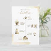 Carte Mariage Welcome Timeline Card Golden Yellow Wash (Debout devant)