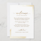 Carte Mariage Welcome Timeline Card Golden Yellow Wash (Dos)