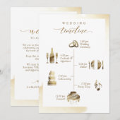Carte Mariage Welcome Timeline Card Golden Yellow Wash (Devant / Derrière)