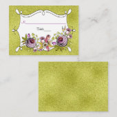 Carte Mariage Whimsical | FHuile verte FAUX (Devant / Derrière)