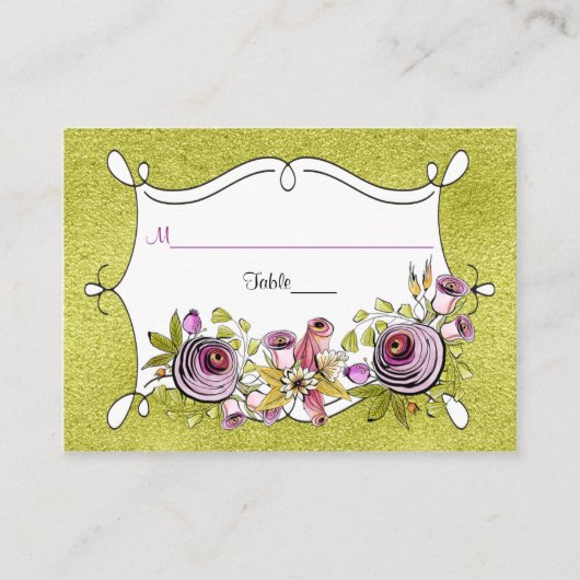 Carte Mariage Whimsical | FHuile verte FAUX (Devant)